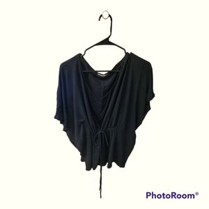 Old Navy Black top adjustable tie loose fit size XS